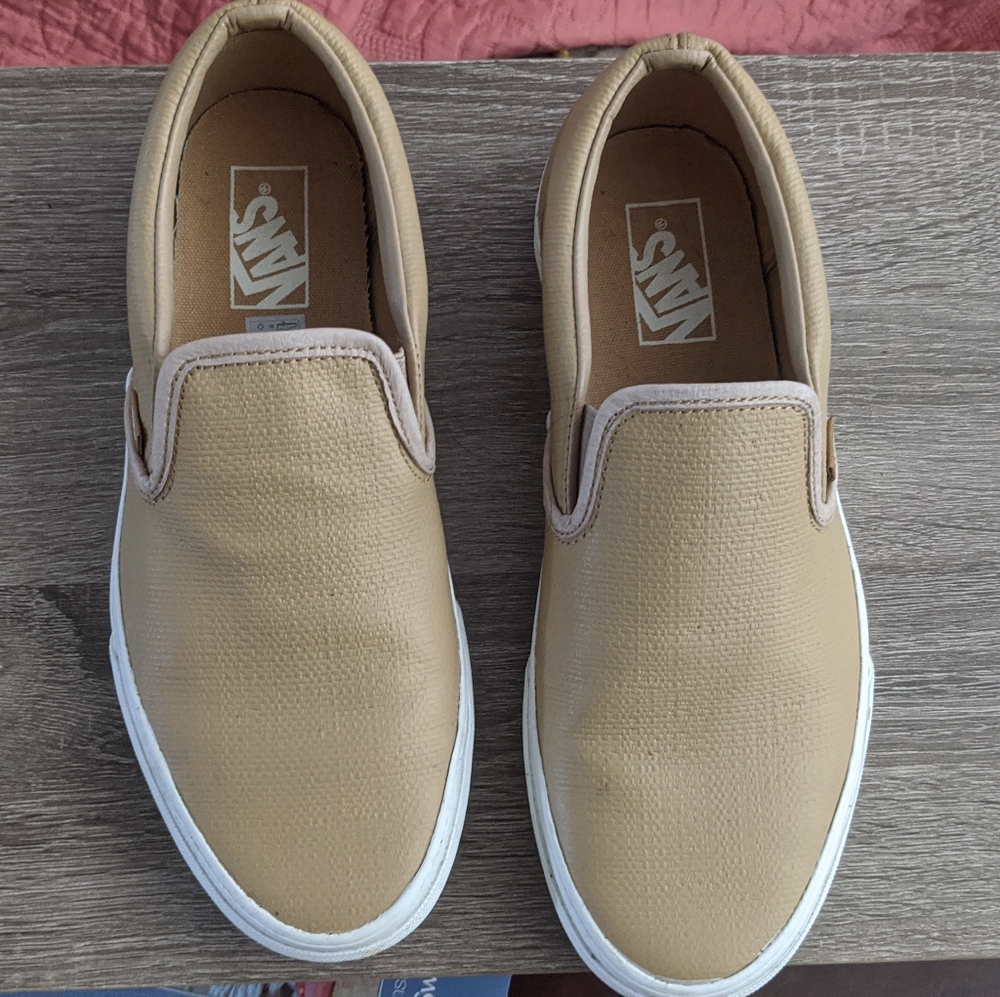 Vans Slip Ons - Tan Women's 10